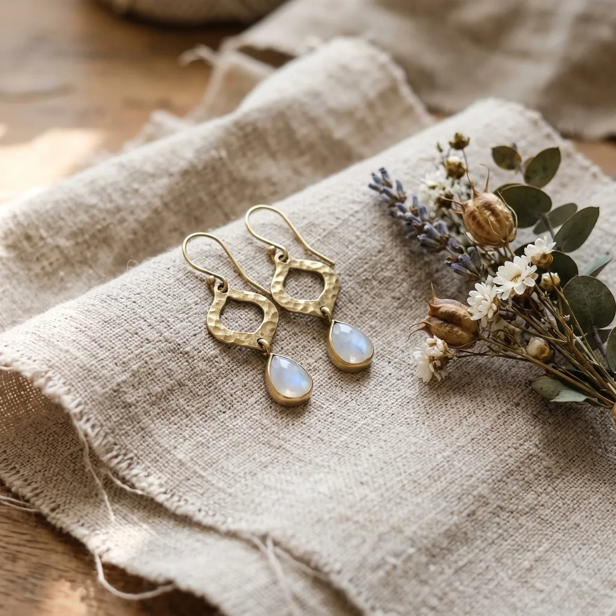 Boucles d’oreilles, création d’Atelier Lueur